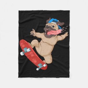 Funny Skateboarding Art For Boys Men Skate Skatebo Fleece Blanket