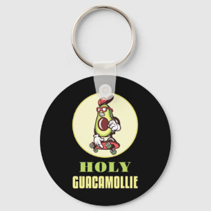 Funny Skateboarding Avocado Cool Skater Skateboard Key Ring