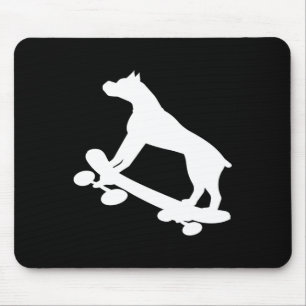 Funny Skateboarding Boxer Dog Skateboard Skater  Mouse Mat