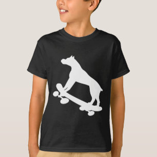 Funny Skateboarding Boxer Dog Skateboard Skater T-Shirt