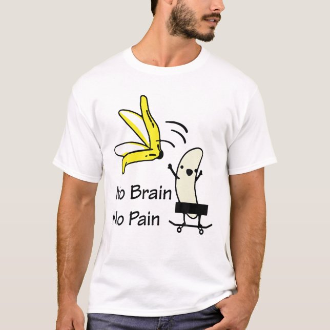 Funny Skateboarding Censored Banana Vegan Skater M T-Shirt (Front)