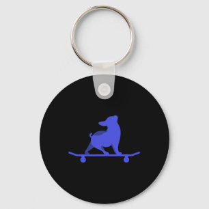 Funny Skateboarding Dog French Bulldog Lover Men W Key Ring