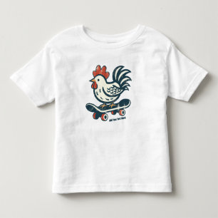 Funny Skateboarding Farm Chicken Personalised Toddler T-Shirt