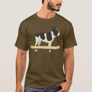 Funny Skateboarding French Bulldog Puppy Gift T-Shirt