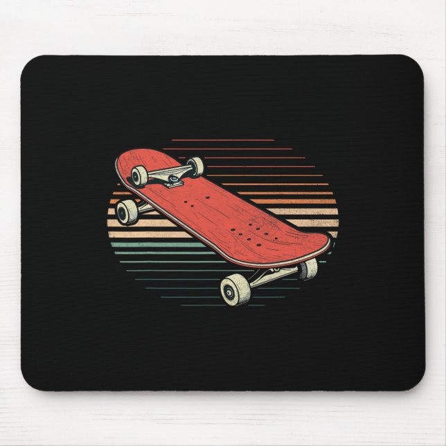 Funny Skateboarding Longboard Performing Tricks Sk Mouse Mat (Front)