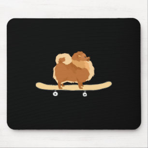 Funny Skateboarding Pomeranian Pom Puppy Gift Mouse Mat