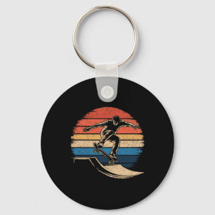 Funny Skateboarding Shirt Vintage Retro Skateboard Key Ring