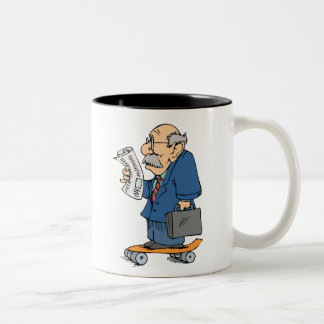 Funny Skateboarding Teacher Skateboarder Fun Two-Tone Coffee Mug