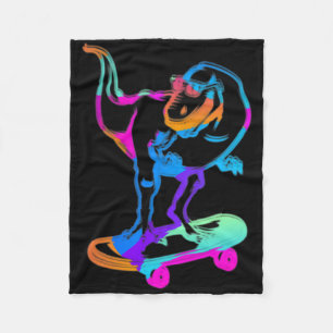 Funny Skater Dino Skateboard Skateboarding Board D Fleece Blanket