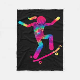 Funny Skater Girl I Love To Skateboard Skateboardi Fleece Blanket
