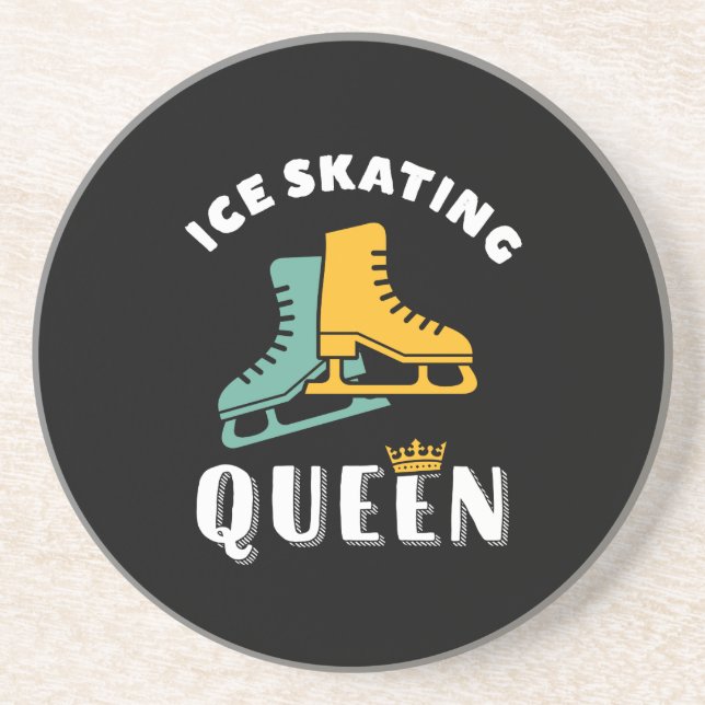 Funny Skater Girl Ice Skating Queen Coaster (Front)