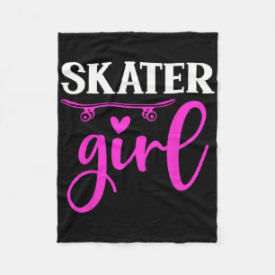 Funny Skater Girl Skateboard Lover Skateboarding H Fleece Blanket