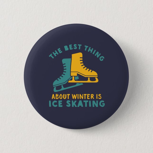 Funny Skater Quote Ice Skating Winter Sports 6 Cm Round Badge (Front)