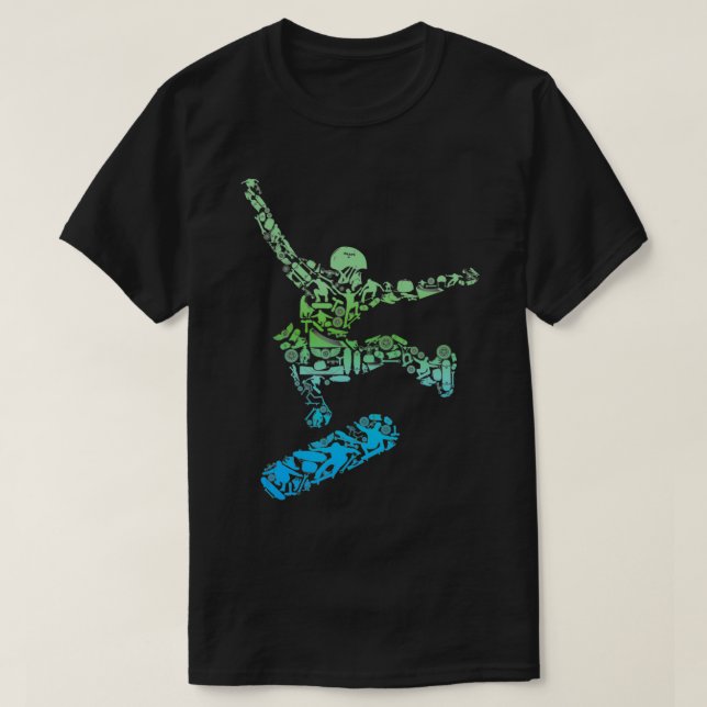 Funny Skater & Skate Design for Skateboarder  Skat T-Shirt (Design Front)