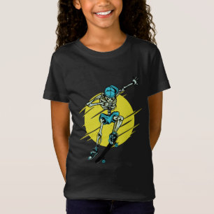 Funny Skater Skeleton Skateboarding Design T-Shirt
