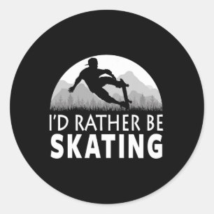 Funny Skating Classic Round Sticker