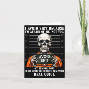 Funny Skeleton Avoid Because Afraid of Not Card