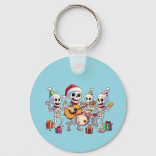 Funny Skeleton Band Christmas & New Year – 3D Cart Key Ring