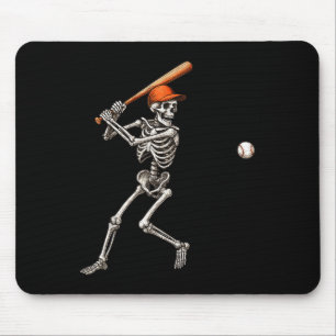 Funny Skeleton Batting Baseball Player Men Boys Ha Mouse Mat