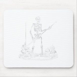 Funny Skeleton Billiards Player Halloween Mens Wom Mouse Mat
