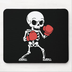Funny Skeleton Boxing Lovers Spooky Halloween Boxe Mouse Mat