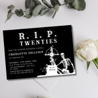 Funny Skeleton Bury Rip 20s Black 30th Birthday