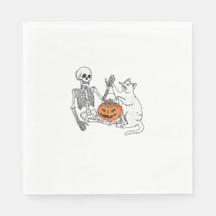 Funny Skeleton Cat Lover Halloween Costume for Cat Napkin