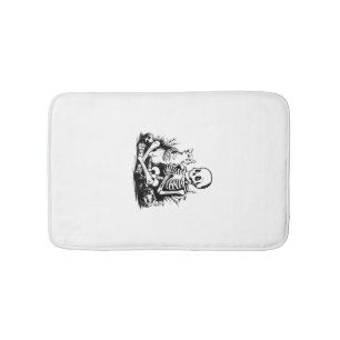 Funny Skeleton Cat Skull Kitty Cute Cat Goth Hallo Bath Mat