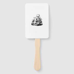 Funny Skeleton Cat Skull Kitty Cute Cat Goth Hallo Hand Fan