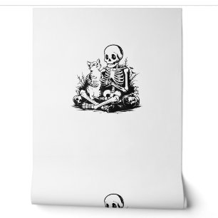 Funny Skeleton Cat Skull Kitty Cute Cat Goth Hallo Wallpaper