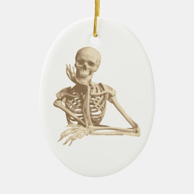 Funny Skeleton Ceramic Tree Decoration (Front)