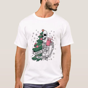 Funny Skeleton Christmas Sorta Merry Sorta Scary T-Shirt
