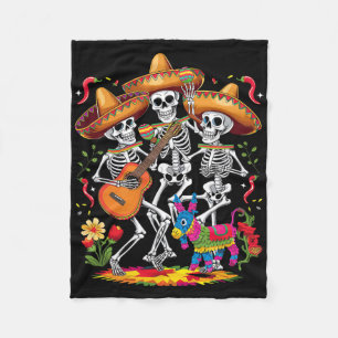 Funny Skeleton Cinco De Mayo Fiesta Mexican Festiv Fleece Blanket