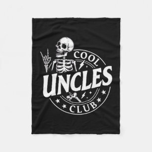 Funny Skeleton Cool Uncles Club New Uncle Men Fleece Blanket