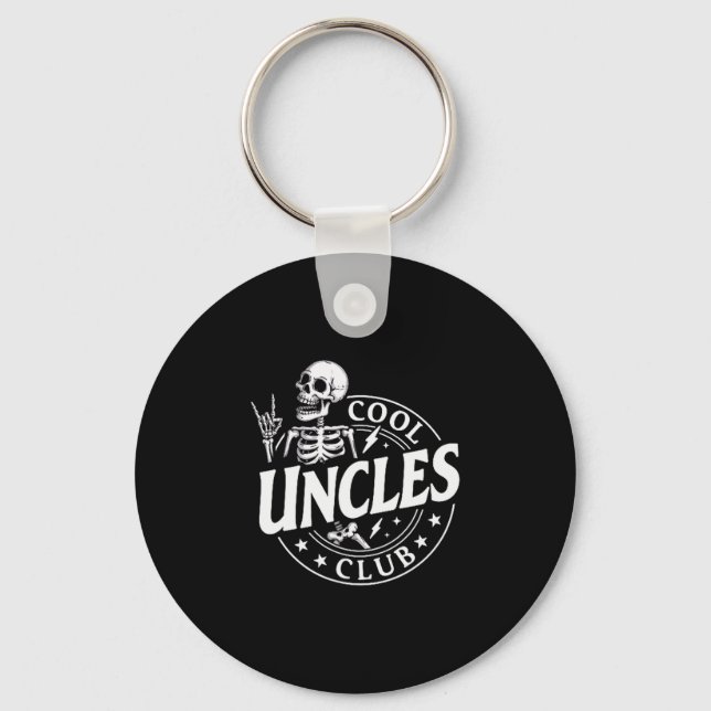 Funny Skeleton Cool Uncles Club New Uncle Men  Key Ring (Front)