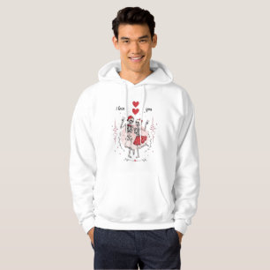 Funny Skeleton Couple in Love Hoodie