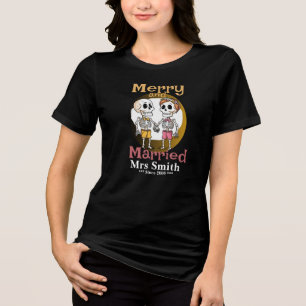 Funny Skeleton Couple T-Shirt Tri-Blend Shirt