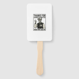 Funny Skeleton Dad Saying Yes Vintage Shirt Design Hand Fan