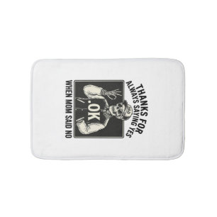 Funny Skeleton Dad Saying Yes Vintage T-Shirt Desi Bath Mat