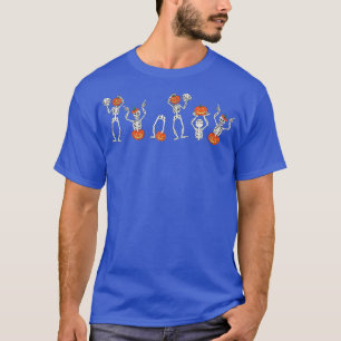 Funny Skeleton Dancing Pumpkin Halloween Thanksgiv T-Shirt