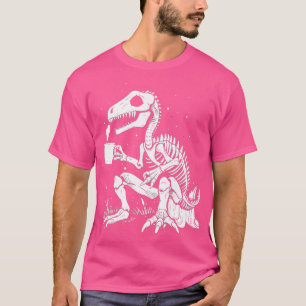 Funny Skeleton Dinosaur Costume Goth Men Women Hal T-Shirt