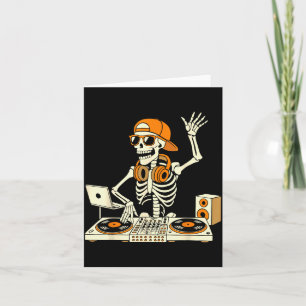 Funny Skeleton Dj Halloween Costume Music Lovers M Card