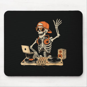 Funny Skeleton Dj Halloween Costume Music Lovers M Mouse Mat