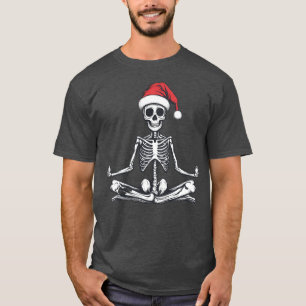 Funny skeleton doing some yoga on Halloween TShirt