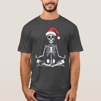 Funny skeleton doing some yoga on Halloween TShirt