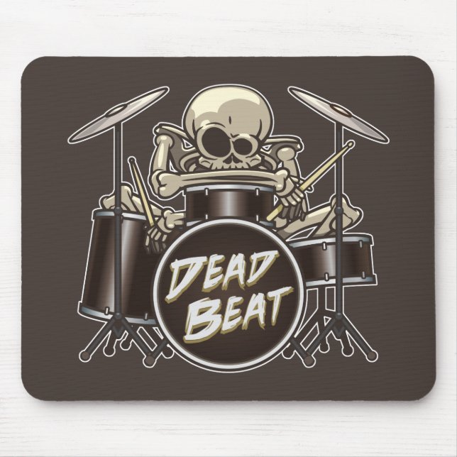 Funny Skeleton Drummer Mouse Mat (Front)