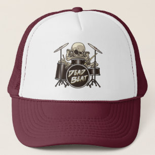 Funny Skeleton Drummer Trucker Hat