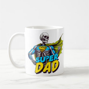 Funny Skeleton Fathers Day Super dad Coffee Mug