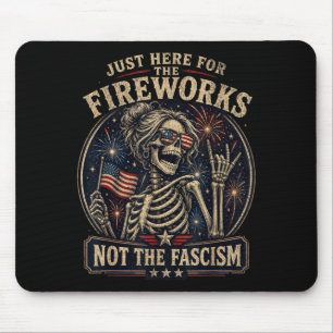Funny Skeleton Fireworks Anti Fascism Patriotic Mouse Mat