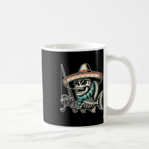 Funny Skeleton Fish Sombrero Fishing Crew Gifts Coffee Mug